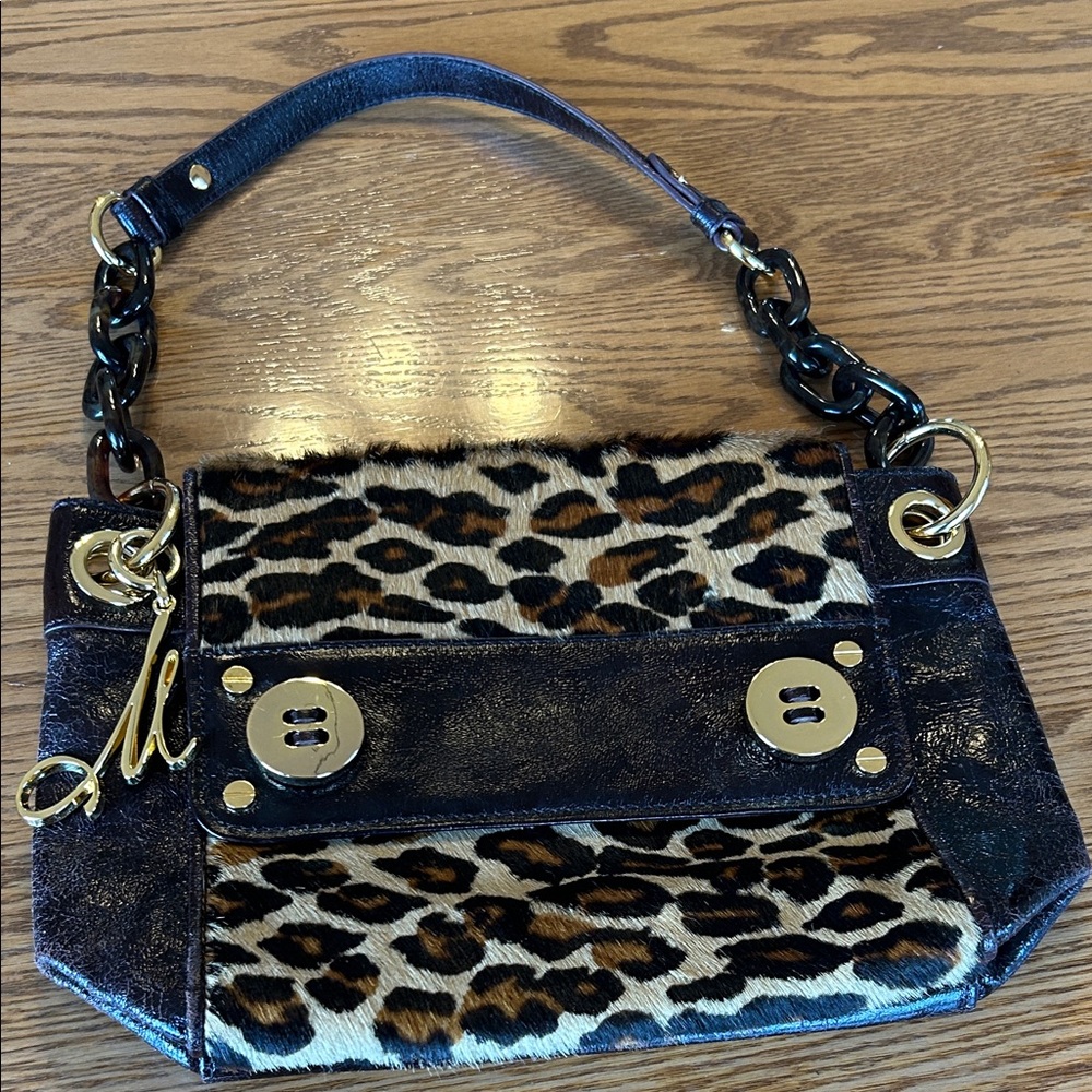NWT Milly Leopard Print Women's Bag with Black Accents.